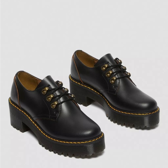 Dr Martens LEONA LO VINTAGE SMOOTH LEATHER HEELED SHOES SIZE 10 women’s - Picture 8 of 9